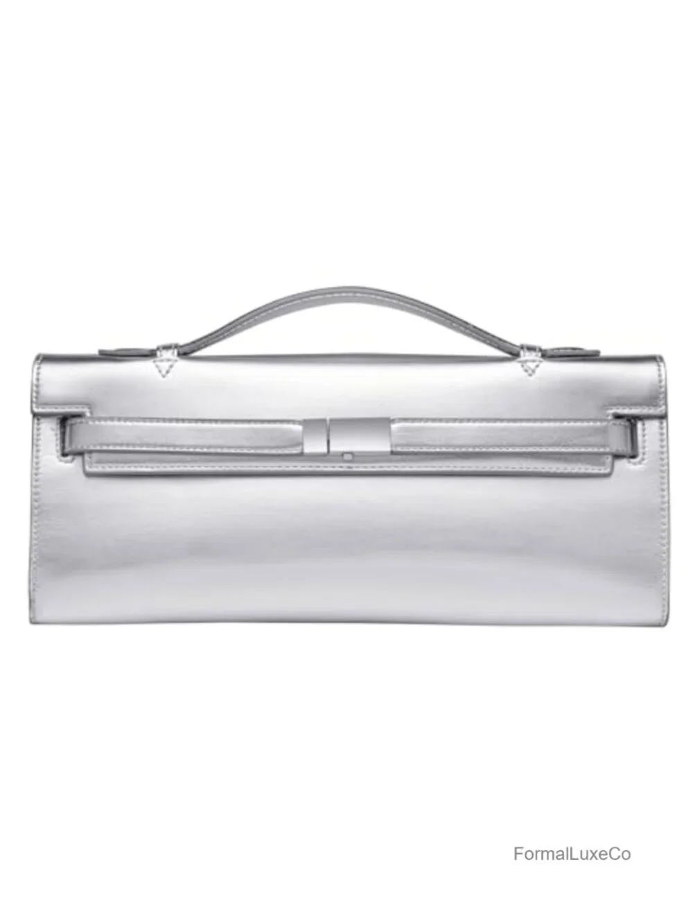 Women's Top Handle Clutch Purse, Faux Leather Handbag for Evening Party, Slim